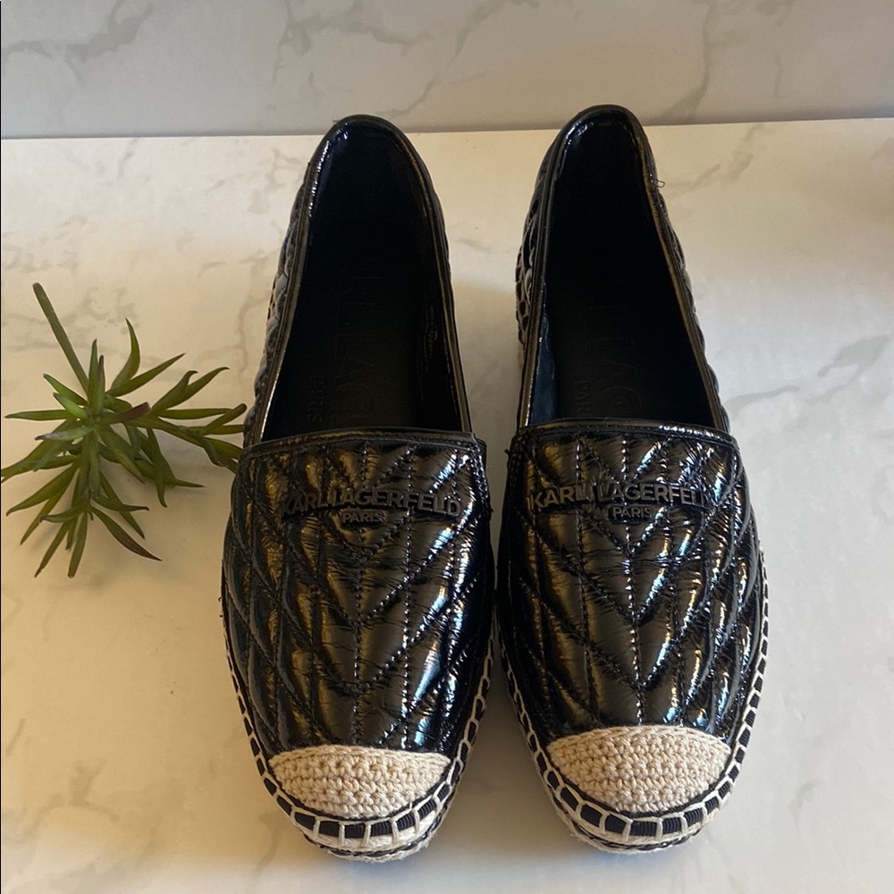 Karl Lagerfeld Black and Tan Espadrilles